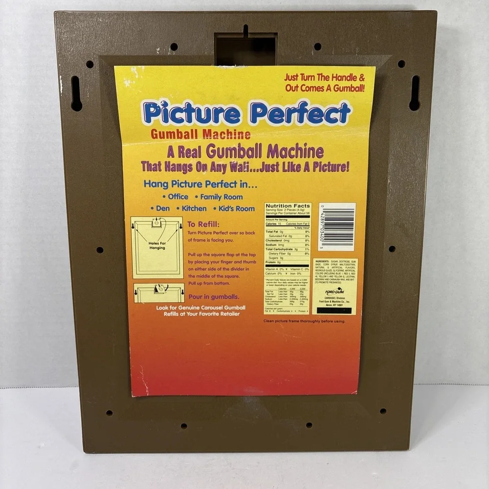 Ford Gum Picture Perfect Gumball Machine Wall Hanging Framed Candy Dispenser